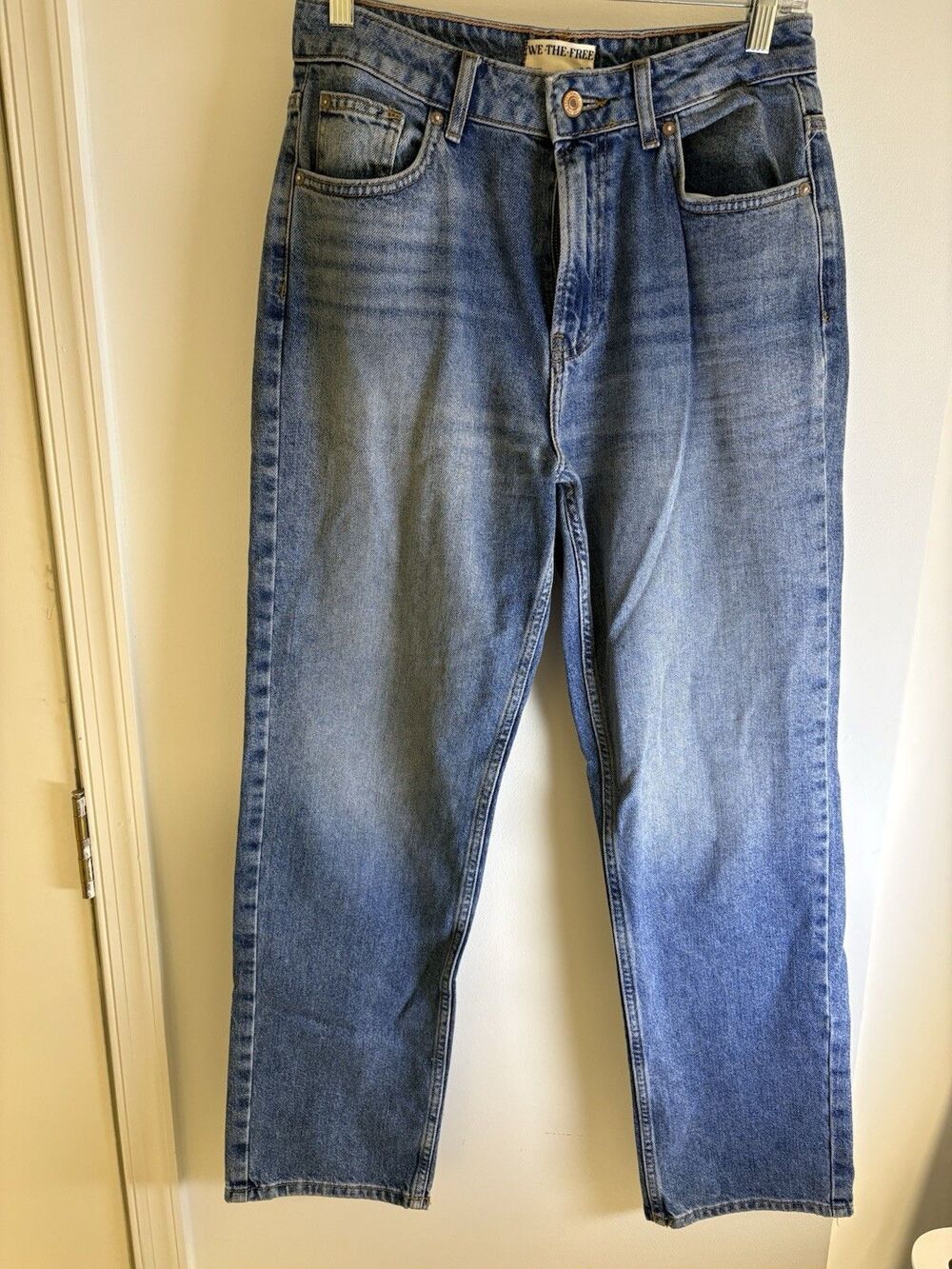 We the Free The Pacifica High Rise Slim Straight Leg Jeans Light Wash Size 28